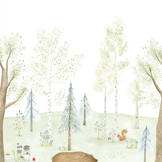 THE ENCHANTED FOREST WITH BEAR Wallpanel